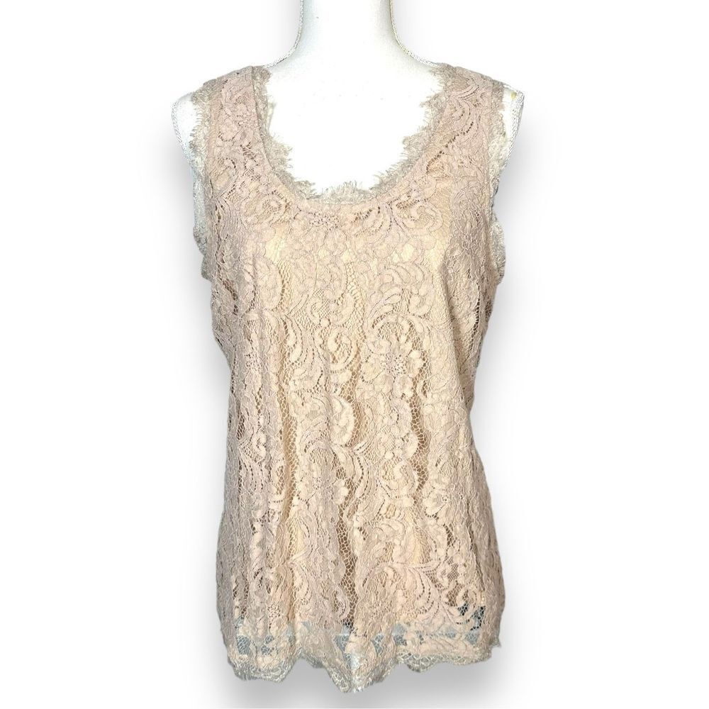 Adiva Blush Lace Tanktop L